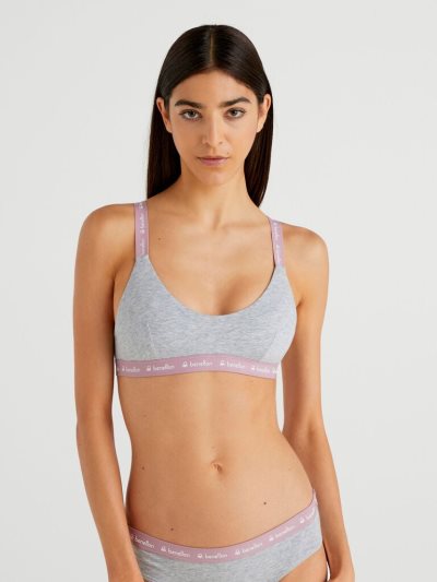 Women's Benetton Light Padding Bras Grey | NZ915696