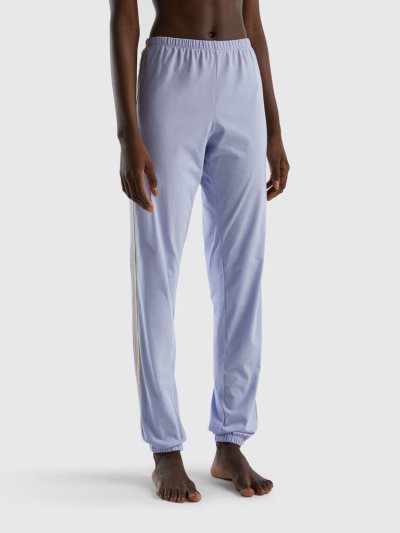 Women's Benetton Long Fiber Cotton Trousers Lavender | NZ795156