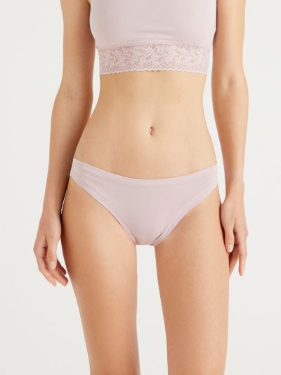 Women's Benetton Low Rise Super Stretch Organic Cotton Knickers Soft Pink | NZ258441