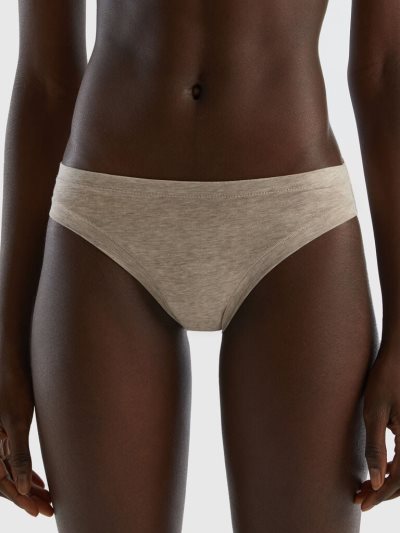 Women's Benetton Low Rise Super Stretch Organic Cotton Knickers Beige | NZ329205