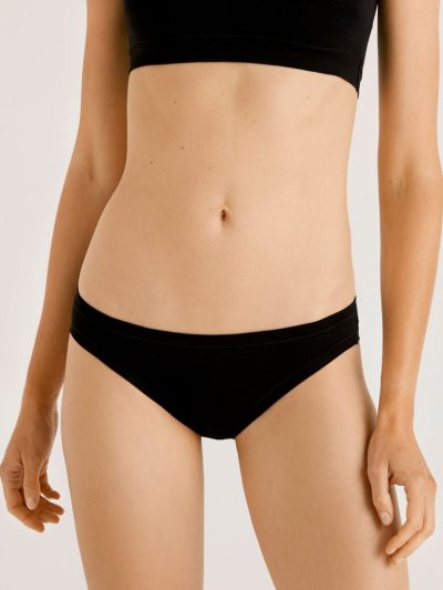 Women's Benetton Low Rise Super Stretch Organic Cotton Knickers Black | NZ805155