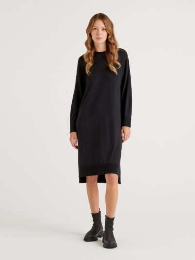 Women's Benetton Midi Dress Dress Black | NZ220885