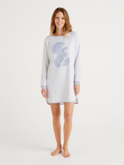 Women's Benetton Nightshirt Smurfs Print Nightshirts Grey | NZ716803