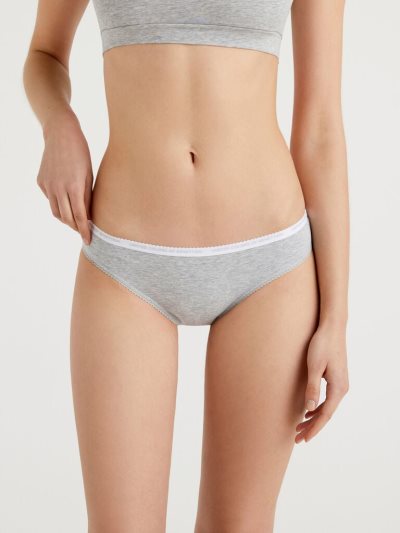 Women's Benetton Organic Cotton Knickers Light Grey | NZ496607