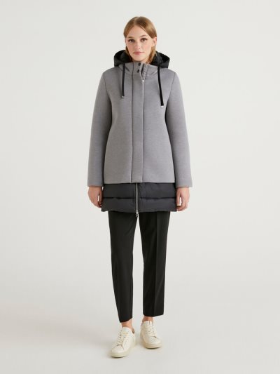 Women's Benetton Padded Details Jackets Grey | NZ846454
