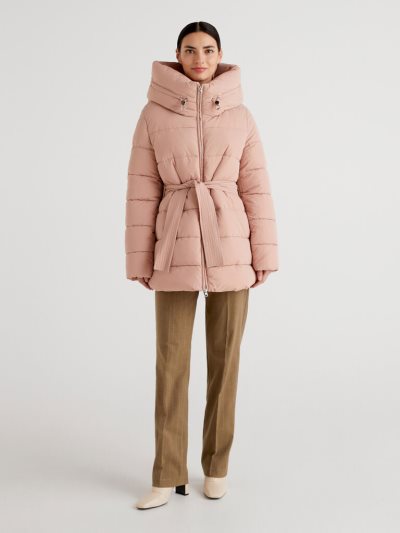 Women's Benetton Padded Wadding Jackets Pink | NZ439380