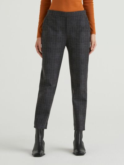 Women's Benetton Patterned Elastic Waist Chinos Dark Grey | NZ357374