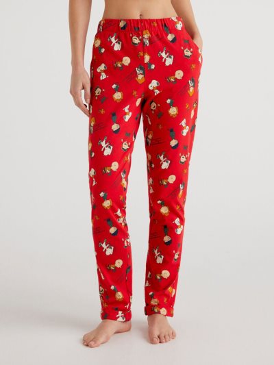 Women's Benetton Peanuts Christmas Trousers Red | NZ125230