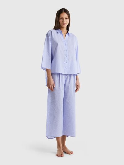 Women's Benetton Polka Dot Cotton Matching Sets Lavender | NZ182264