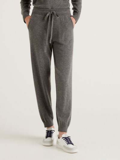 Women's Benetton Pure Cashmere Sporty Trousers Dark Grey | NZ459131