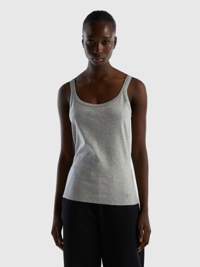 Women's Benetton Pure Cotton Tanks Light Grey | NZ689396