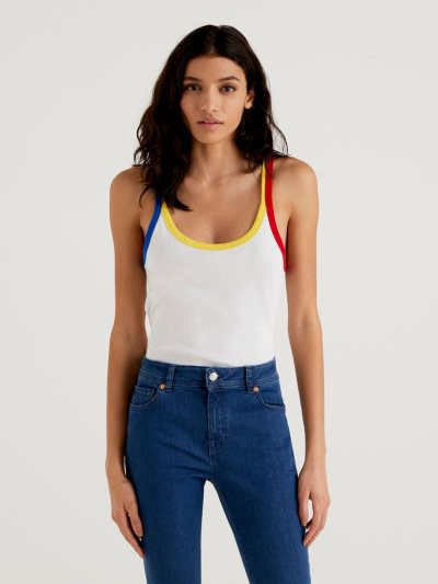 Women's Benetton Pure Cotton Tanks White | NZ706337