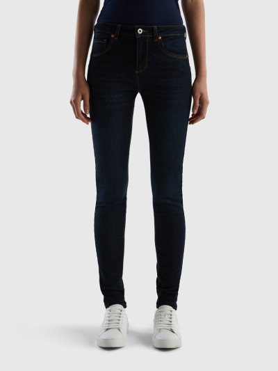 Women's Benetton Push Up Skinny Fit Jeans Light Blue | NZ495408