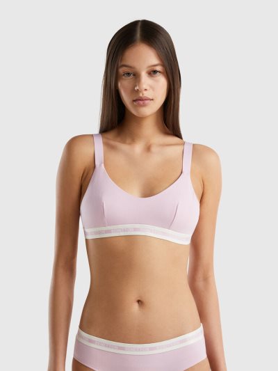 Women's Benetton Semi-padded Organic Cotton Bras Lilac | NZ007140