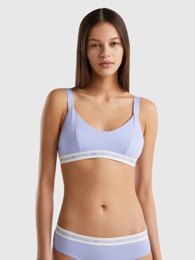 Women's Benetton Semi-padded Organic Cotton Bras Lavender | NZ520614