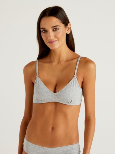 Women's Benetton Semi-padded Triangle Bras Grey | NZ628400