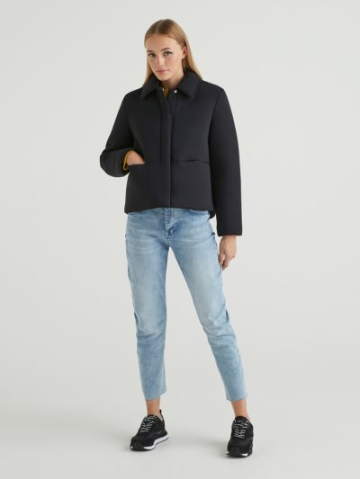 Women's Benetton Short Collar Light Jackets Black | NZ026232