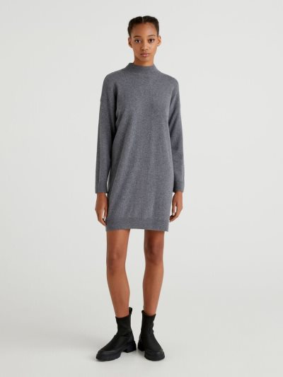 Women's Benetton Short Dress Dress Dark Grey | NZ208221