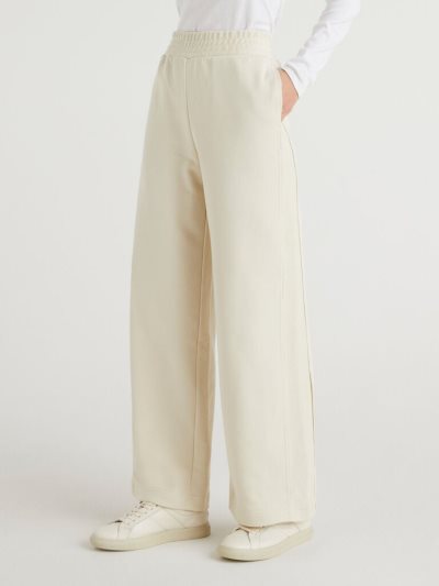 Women's Benetton Side Bands Sweatpants White | NZ570959