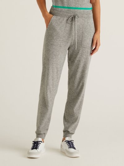 Women's Benetton Sporty Cashmere Blend Trousers Light Grey | NZ419046