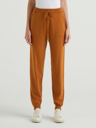 Women's Benetton Sporty Wool Blend Trousers Orange | NZ586427