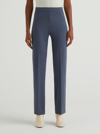 Women's Benetton Straight Cut Classic Trousers Dark Blue | NZ326913