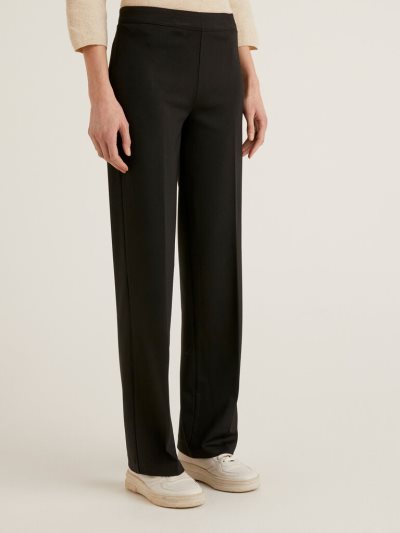 Women's Benetton Straight Cut Classic Trousers Black | NZ887324