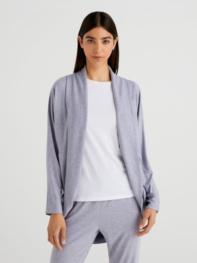 Women's Benetton Stretch Jersey Cardigan Grey | NZ029748