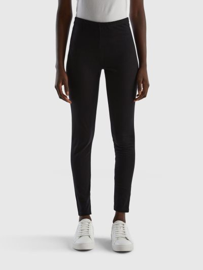 Women's Benetton Stretch Leggings Black | NZ767460