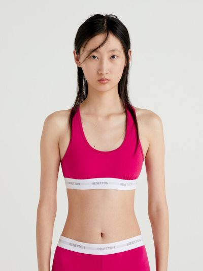 Women's Benetton Stretch Organic Cotton Cyclamen Bras Cyclamen | NZ362334