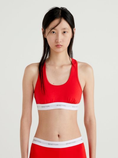 Women's Benetton Stretch Organic Cotton Bras Red | NZ648103