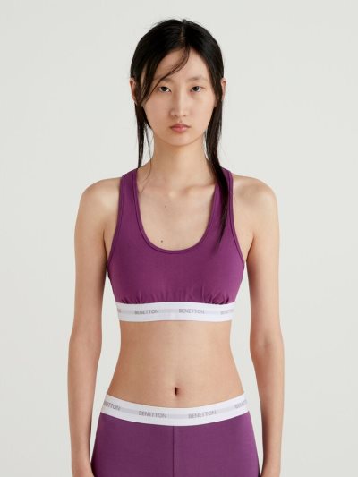 Women's Benetton Stretch Organic Cotton Bras Purple | NZ748797
