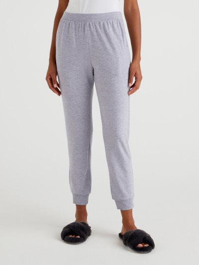 Women's Benetton Stretch Viscose Blend Joggers Grey | NZ556171