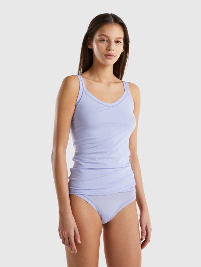 Women's Benetton Super Stretch Organic Cotton Tanks Lavender | NZ040039