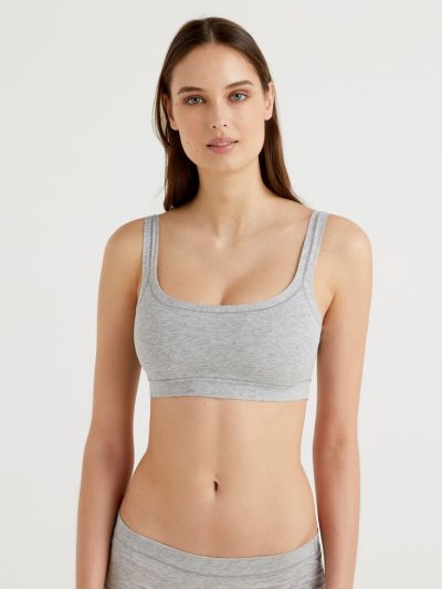 Women's Benetton Super Stretch Organic Cotton Bras Light Grey | NZ273121