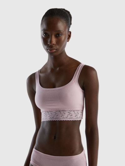Women's Benetton Super Stretch Organic Cotton Bras Lilac | NZ403367