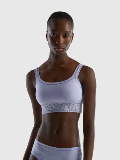 Women's Benetton Super Stretch Organic Cotton Bras Lavender | NZ722172