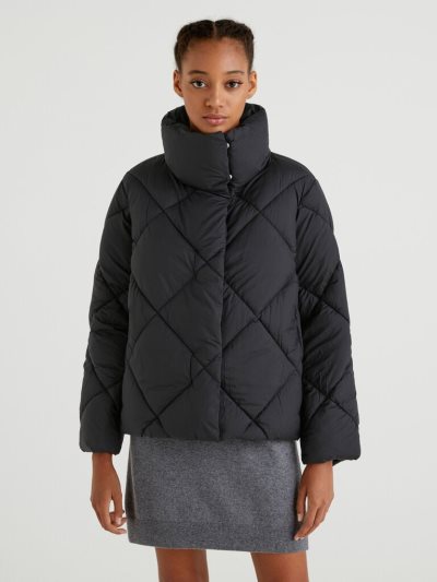 Women's Benetton Sustainable Padding Jackets Black | NZ325505