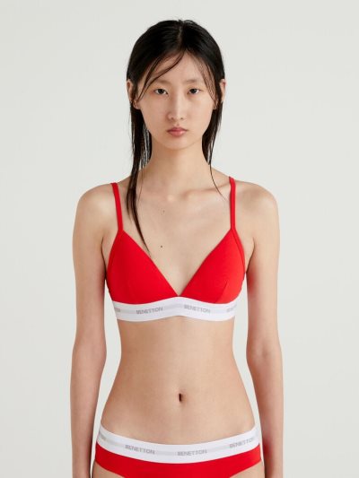 Women's Benetton Triangle Bras Red | NZ503542