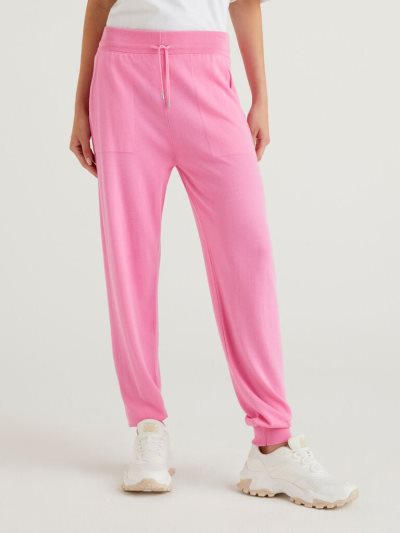 Women's Benetton Tricot Drawstring Trousers Pink | NZ930240