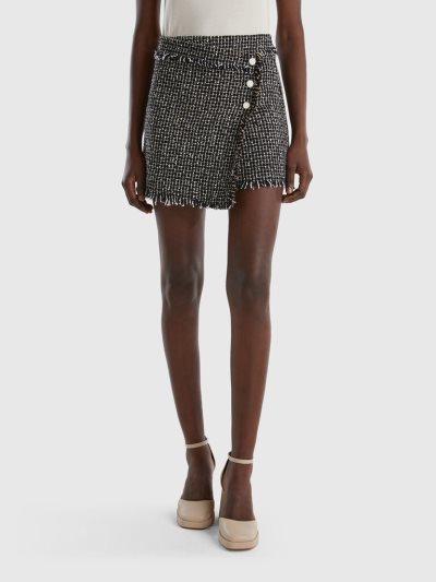 Women's Benetton Tweed Mini Skirts Black | NZ687712