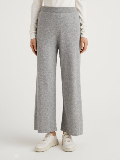 Women's Benetton Wool And Cashmere Blend Trousers Grey | NZ404418