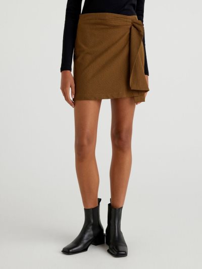 Women's Benetton Wrap Mini Skirts Brown | NZ609545